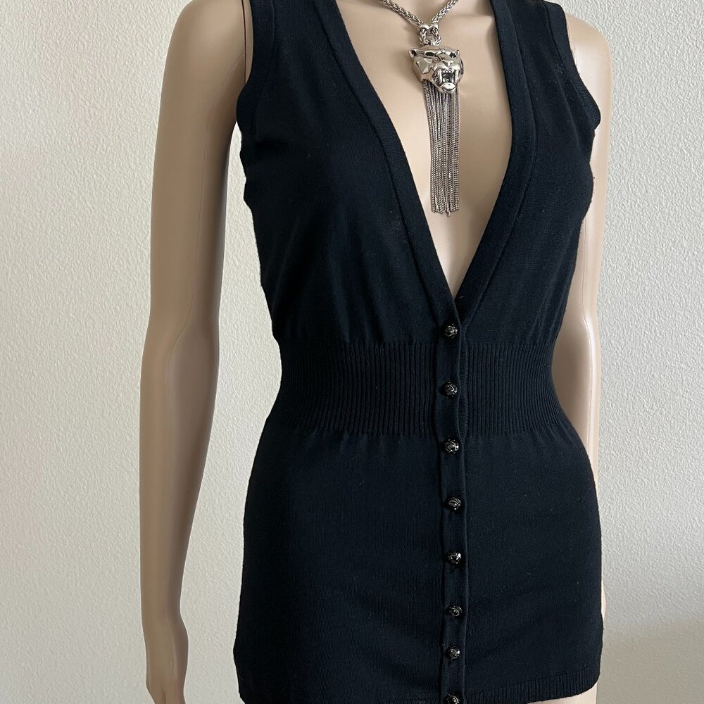 Authentic! Dolce & Gabbana Sleeveless 100% Lana Wool V-Neck Vest IT 38 or US XS